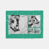 4 Photo Collageオプション文字- – カラー編集が可能 フリースブランケット (正面(横))