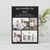 4-Photo Collageフラットグリーティングカードまたは招待状 招待状 (スタンド正面)