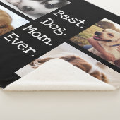 4 Photo Collage 最高の Dog Mom Ever Black(写真付きの犬のママ· シェルパブランケット (3/4)