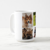 4 Photo Collage Dog Lover Pet コーヒーマグカップ (正面左)