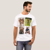 4 Photo Collage Dog Lover Pet Tシャツ (正面フル)