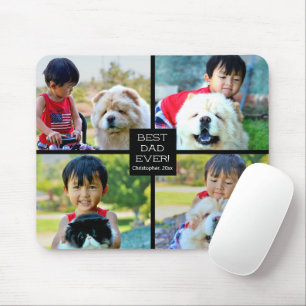 4 Photo Collage Father's Day Gift マウスパッド