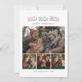 4 Photo Collage Funny Ho Ho Ho Christmas シーズンカード (正面)