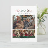 4 Photo Collage Funny Ho Ho Ho Christmas シーズンカード (スタンド正面)