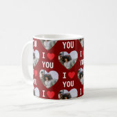 4 Photo Collage I Love You コーヒーマグカップ (正面左)