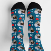 4 Photo Collage I Love You ソックス (上部)