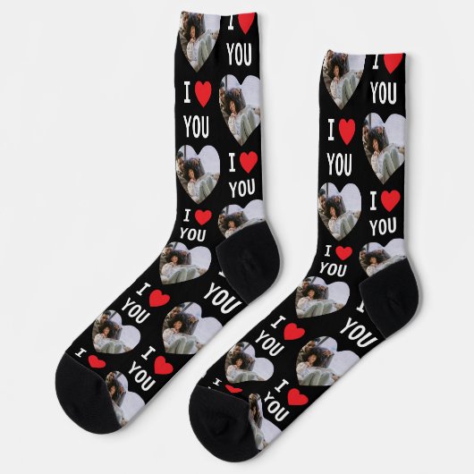 4 Photo Collage I Love You ソックス (左)