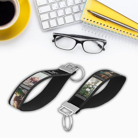 4 Photo Collage Monogram Family Keepsake  リストバンドキーホルダー