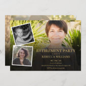 4 Photo Collage Retirement Party 招待状 (正面/裏面)