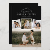 4 Photo Collage Save the Date Announcement Card セーブザデート (正面/裏面)