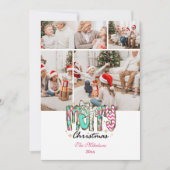 4 Photo Colorful Retro Merry Christmas シーズンカード (正面)