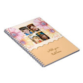 4 photo flowers text orange brown ノートブック (右側)