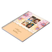 4 photo flowers text orange brown ノートブック (左側)