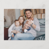 4 Photo Greeneryフローラ金ゴールドありがとうベビー誕生  案内ポストカード (裏面)