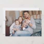 4 Photo Greeneryフローラ金ゴールドありがとうベビー誕生 案内状 (裏面)