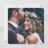 4 Photo Happy Ever After Data 結婚 Square 招待状 (裏面)