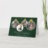 4 photo Merry Christmas bauble Photo Card サンキューカード (正面)