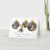 4 photo Merry Christmas bauble Photo Card サンキューカード (正面)