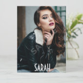 4 Photo Model Headshot Comp Cardホワイトテンプレート 招待状 (スタンド正面)