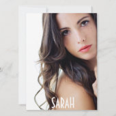 4 Photo Model Headshot Comp Cardホワイトテンプレート 招待状 (正面)