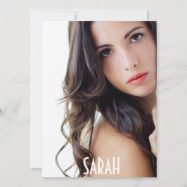 4 Photo Model Headshot Comp Cardホワイトテンプレート 招待状