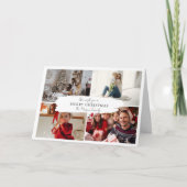 4 Photo modern Family Christmas Card Trees Design サンキューカード (正面)