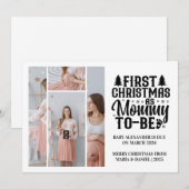 4 Photo Mommy to be Christmas Pregnancy シーズンカード (正面/裏面)