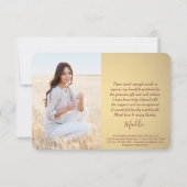 4 Photo New Address Burgundy Red金ゴールド卒業 サンキューカード (裏面)