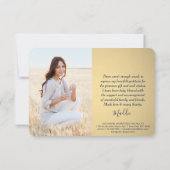 4 Photo New Address Navy Blueと金ゴールド卒業 サンキューカード (裏面)