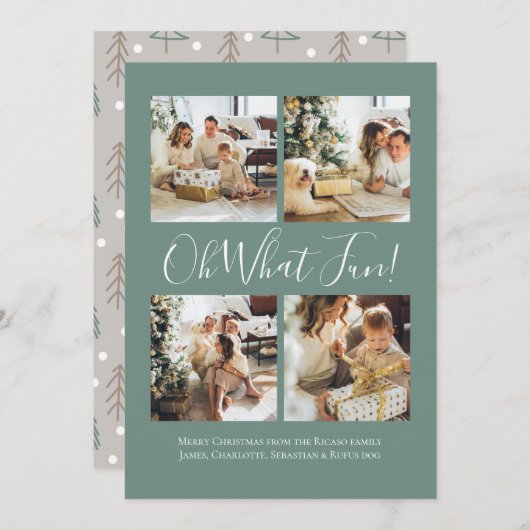 4 Photo oh What Fun Nordic Christmas シーズンカード (正面/裏面)