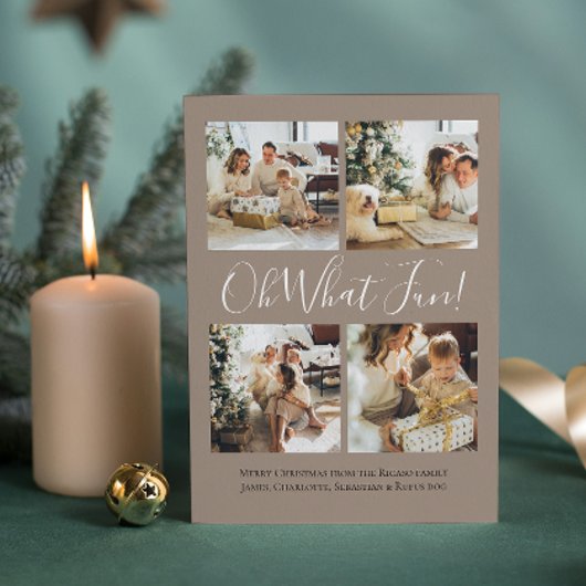 4 Photo oh What Fun Nordic Christmas シーズンカード