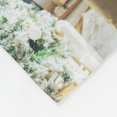 4 Photo Ribbon Bow Wrap Christmas Family フリースブランケット (角)