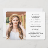 4 Photo Simple Modern Bold Typography Graduation 案内状 (裏面)