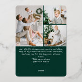 4 PHOTO Sparkleメリークリスマスグリーティング金ゴールド 箔シーズンカード (裏面)