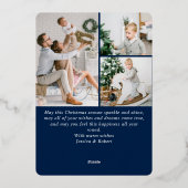 4 PHOTO Sparkleメリークリスマスグリーティング金ゴールド 箔シーズンカード (裏面)