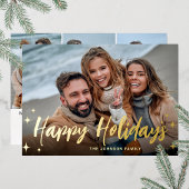 4 PHOTO Sparkleメリークリスマスグリーティング金ゴールド 箔シーズンカード