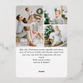 4 PHOTO Sparkleメリークリスマスグリーティング金ゴールド 箔シーズンカード (裏面)