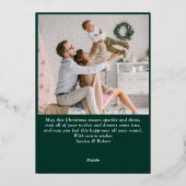 4 PHOTO Sparkleメリークリスマスグリーティング金ゴールド 箔シーズンカード (裏面)