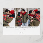 4 PHOTO Sparkle モダン Christmas Greeting金ゴールド 箔シーズンカード (裏面)