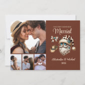 4 Photo Western First Christmas Married シーズンカード (正面)
