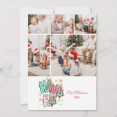 4 Photo Whimsical Ho Ho Ho Christmas Family  シーズンカード (正面)