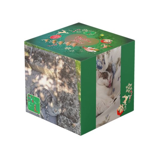 4 Photos Christmas Photo Cube フォトキューブ (正面アングル)