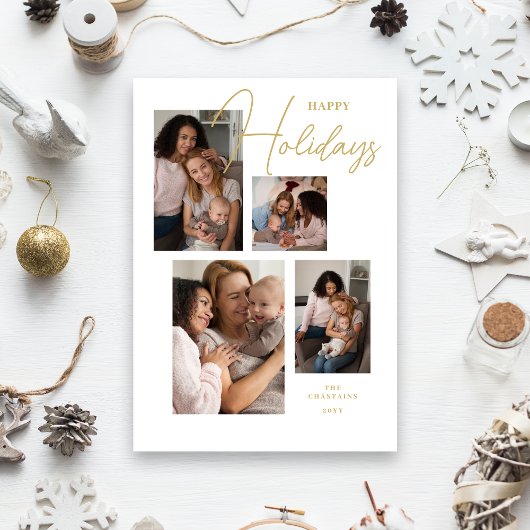 4 Photos Collage Original Modern Minimalist Chic  シーズンカード