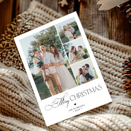 4 photos minimalist elegant Merry Christmas シーズンカード