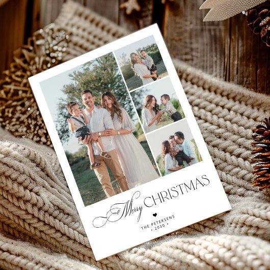 4 photos minimalist elegant Merry Christmas シーズンカード