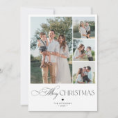 4 photos minimalist elegant Merry Christmas シーズンカード (正面)