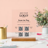 4 Qrコードスキャンによる支払いモダンプロフェッショナル支払 アクリルサイン (ウェディング)