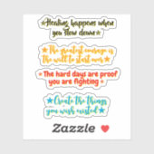 4 Recovery Quotes | Motivational & Inspirational シール (シート)