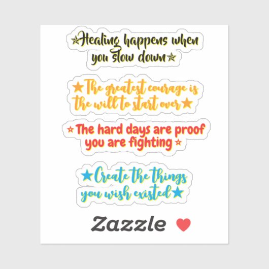 4 Recovery Quotes | Motivational & Inspirational シール (シート)