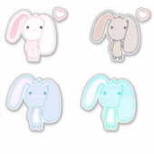 4 Set Bunny Vinyl Stickers シール (正面)